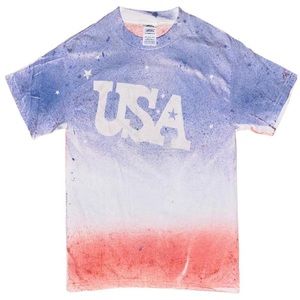 Vintage 2000s All Over Print Splatter USA Spellout T-shirt Tshirt
